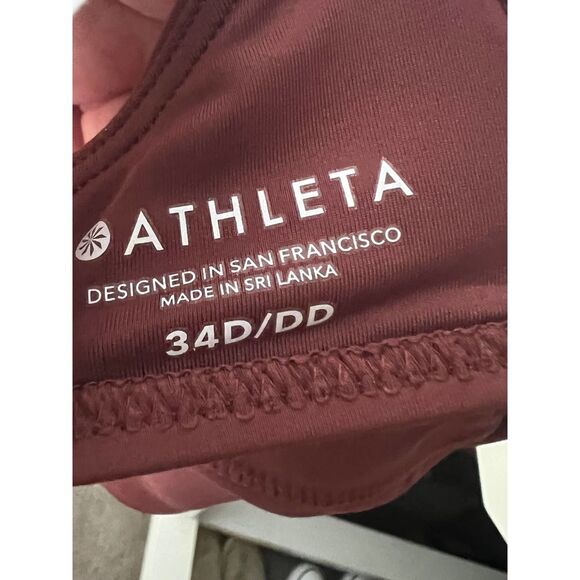 ATHLETA SCULPTED LIGHTLY LINED UNDERWIRE RED CLAY HALTER STYLE SWIM TOP 34D/DD - Picture 9 of 10